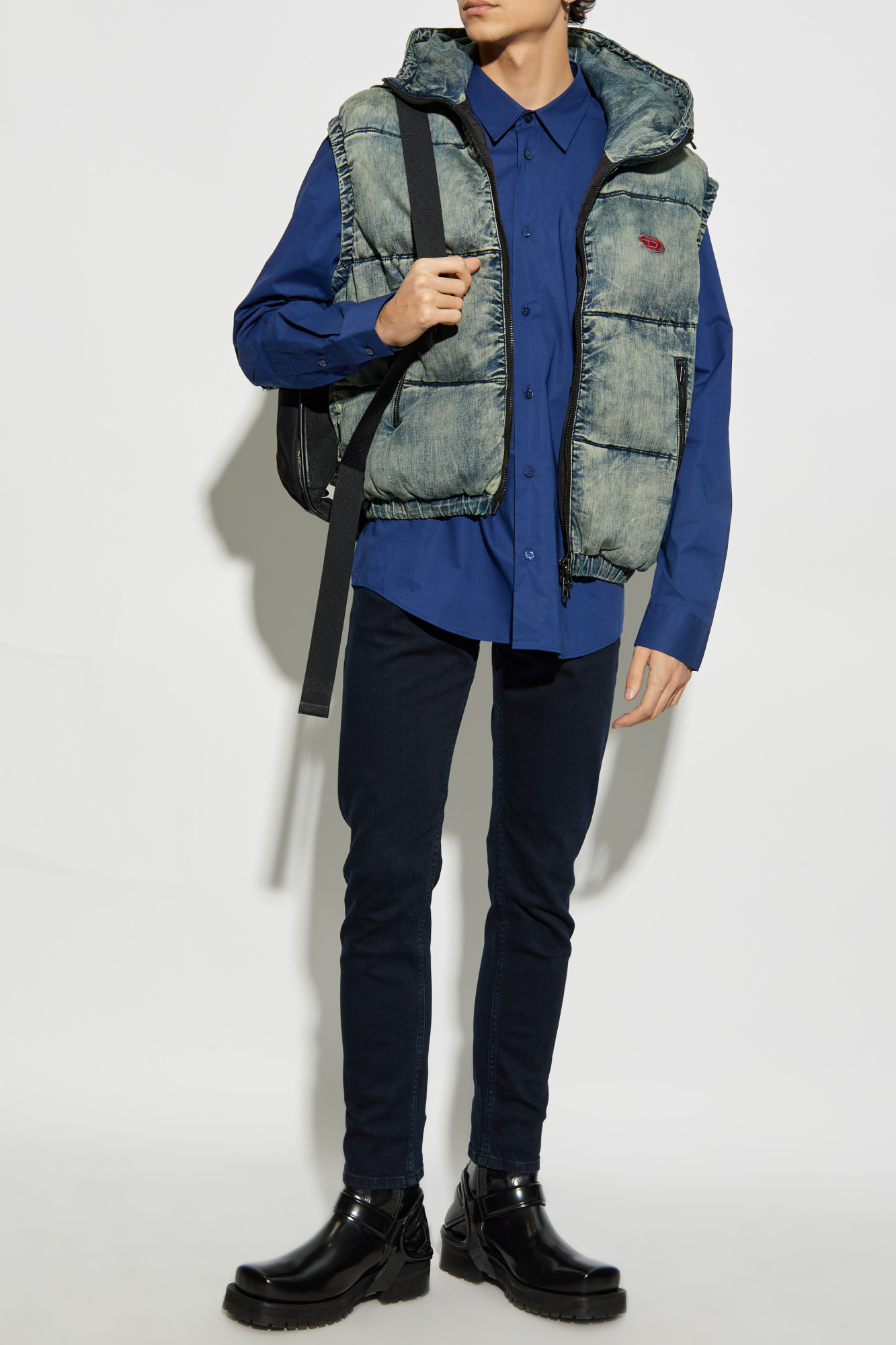Diesel W-raveel-SL Gilet Uomo - Giubbotto Senza Maniche